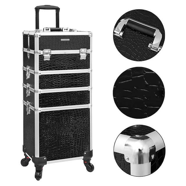 Valise Trolley De Coiffure Et Maquillage - 58 Cm De Haut - Amovible, Verrouillable - Professionnelle
